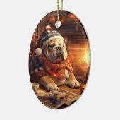Bulldog Police Lover Pet Ornament Memorial Geschen (Links)