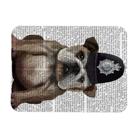 Bulldog Policeman Magnet (Horizontal)