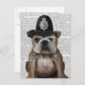 Bulldog Policeman Postkarte (Vorne/Hinten)