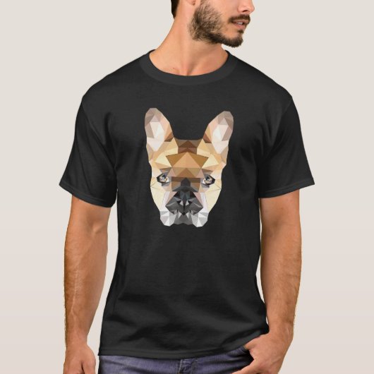 Bulldog Polygon Bully Geometric, niedlich T-Shirt (Vorderseite)