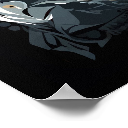 Bulldog Portrait abstrakt Canvas Print Poster (Ecke)