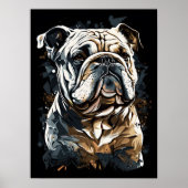 Bulldog Portrait abstrakt Canvas Print Poster (Vorne)