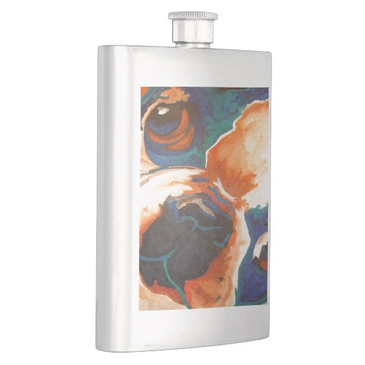 Bulldog-Portrait Flachmann (Rechts)