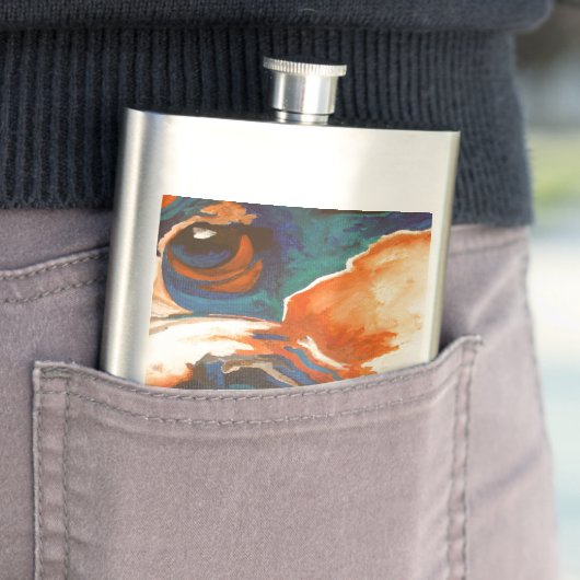 Bulldog-Portrait Flachmann (Beispiel)