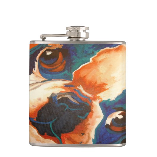 Bulldog-Portrait Flachmann (Vorderseite)