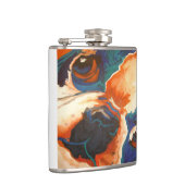 Bulldog-Portrait Flachmann (Rechts)