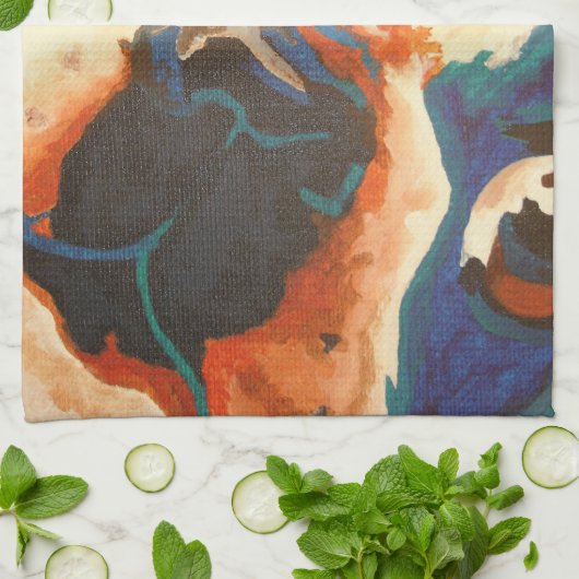 Bulldog-Portrait Geschirrtuch (Gefaltet)