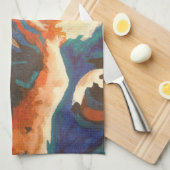 Bulldog-Portrait Geschirrtuch (Viertel Falte)