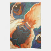 Bulldog-Portrait Geschirrtuch (Vertikal)