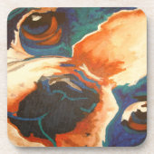 Bulldog-Portrait Getränkeuntersetzer (Vorderseite)