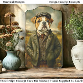 Bulldog Portrait, Landschaft CH2 Decoupage Seidenpapier