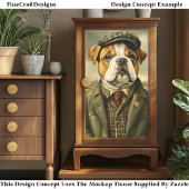 Bulldog Portrait, Landschaft CH2 Decoupage Seidenpapier