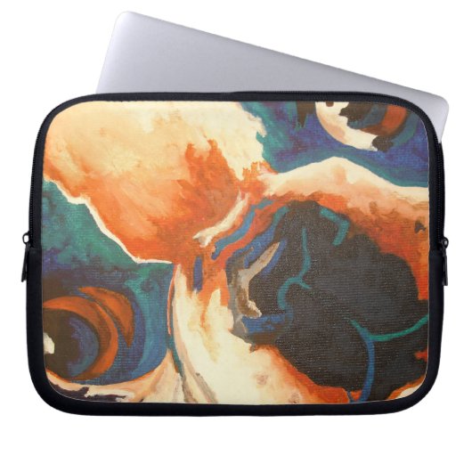 Bulldog-Portrait Laptopschutzhülle (Vorderseite)