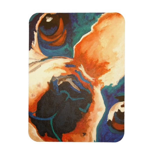 Bulldog-Portrait Magnet (Vertikal)