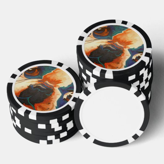 Bulldog-Portrait Pokerchips (Stapel)