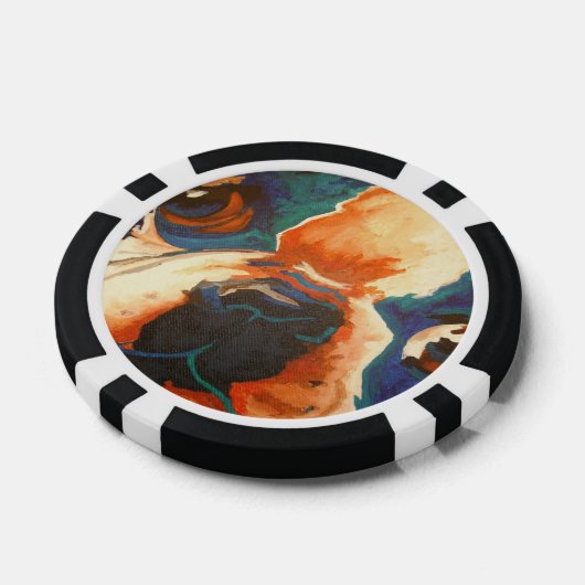 Bulldog-Portrait Pokerchips (Einzeln)