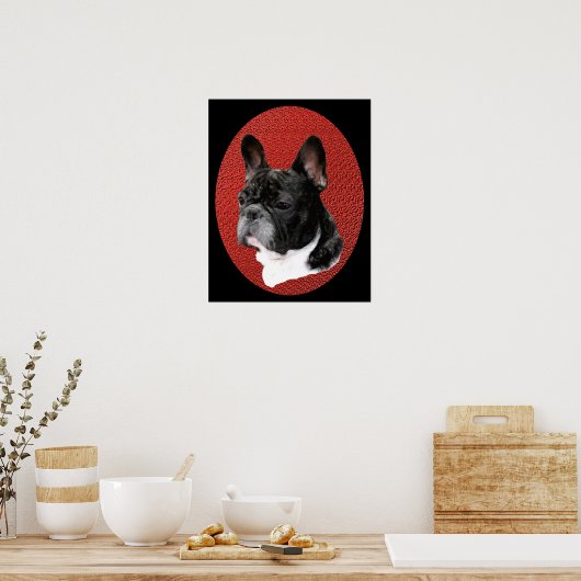 Bulldog-Portrait Poster (Küche)