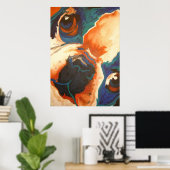 Bulldog-Portrait Poster (Heimbüro)