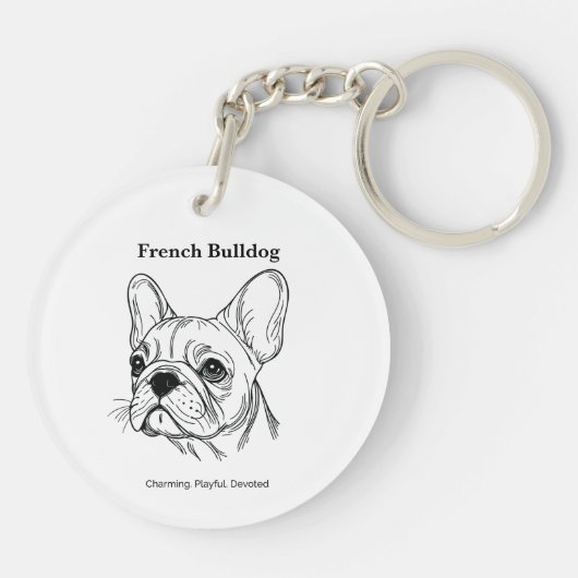Bulldog-Portrait Schlüsselanhänger (Rückseite)