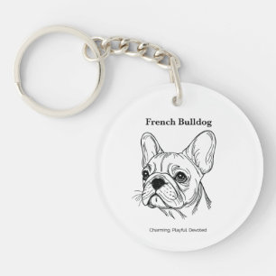 Bulldog-Portrait Schlüsselanhänger