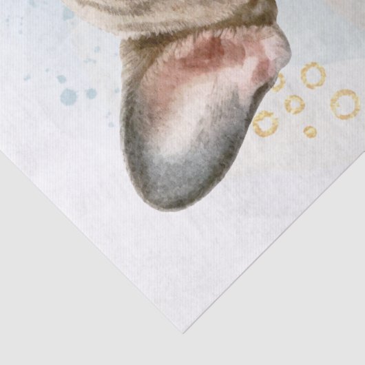 Bulldog-Portrait Seidenpapier (Detail)