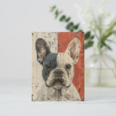 Bulldog-Porträt - Vintage Kunstwerke Postkarte (Stehend Vorderseite)
