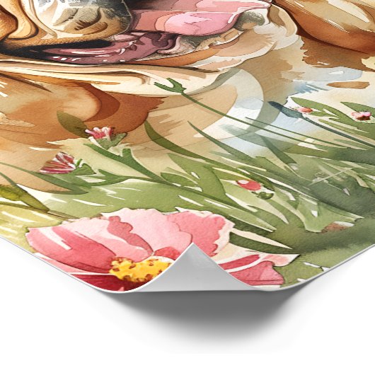 Bulldog Poster Printable Wall Art Deco (Ecke)