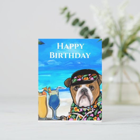Bulldog Postkarte (Stehend Vorderseite)