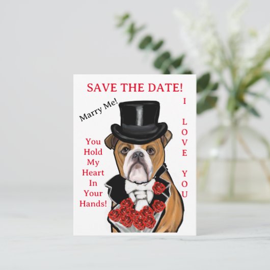 Bulldog Postkarte (Stehend Vorderseite)