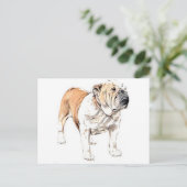 Bulldog Postkarte (Stehend Vorderseite)