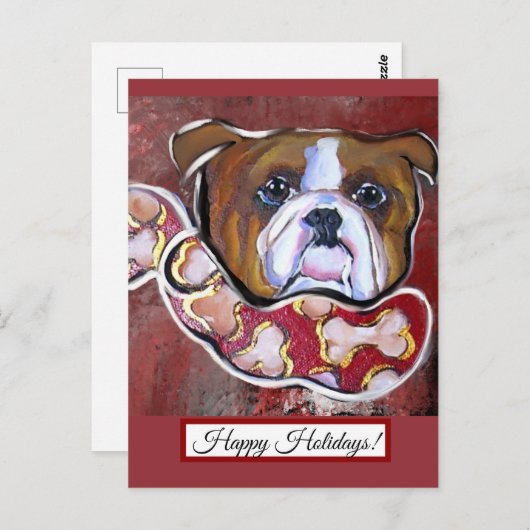 Bulldog Postkarte (Vorne/Hinten)