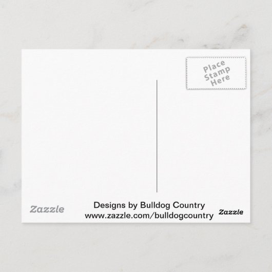 Bulldog Postkarte (Rückseite)