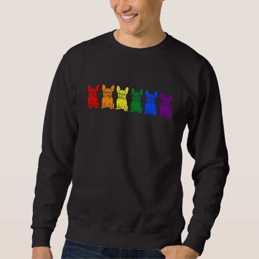 Bulldog Pride Gay Pride LGBT-Q Ally Dog Puppy Love Sweatshirt (Vorderseite)