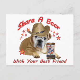 Bulldog-Produkte für Bier Postkarte