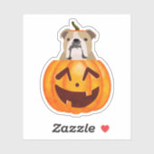 Bulldog Pumpkin Aufkleber (Blatt)