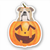 Bulldog Pumpkin Aufkleber (Vorderseite)
