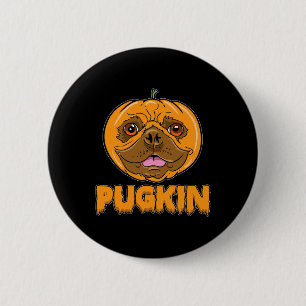 Bulldog Pumpkin Frenchie Pugkin Halloween Button