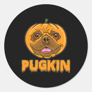 Bulldog Pumpkin Frenchie Pugkin Halloween Runder Aufkleber