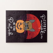 Bulldog Pumpkin Hunde Niedlicher Kürbis in den Pat Puzzle (Horizontal)