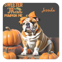 Bulldog Pumpkin Pie Sweet Halloween