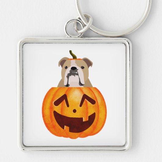 Bulldog Pumpkin Schlüsselanhänger (Vorne)