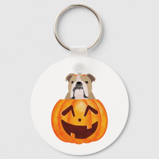 Bulldog Pumpkin Schlüsselanhänger (Vorderseite)