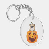 Bulldog Pumpkin Schlüsselanhänger (Vorderseite links)