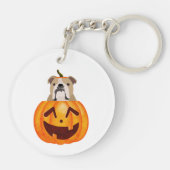 Bulldog Pumpkin Schlüsselanhänger (Rückseite)