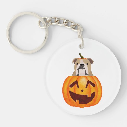 Bulldog Pumpkin Schlüsselanhänger (Vorderseite)