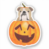 Bulldog Pumpkin-Sticker Aufkleber (Vorderseite)