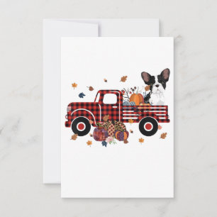 Bulldog Pumpkin Truck Erntedank Halloween RSVP Karte