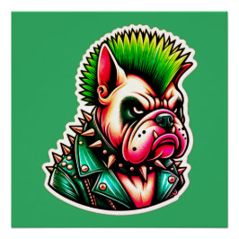 BULLDOG PUNK ROCKER POSTER