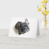 Bulldog-Puppe Karte (Gelbe Blume)