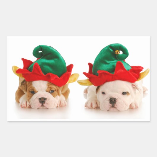 BULLDOG PUPPIES ALS ELVES CUSTOM STICKER (Vorderseite)